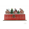 Adventi naptár fa 21*12cm piros