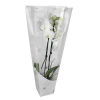 Ajándéktasak PP 30/12x11xH70cm átlátszó fehér virágos