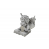 Angyal felirat+LED poly 17.5*10.5*11.5cm Nyugodj békében szürke