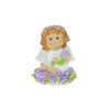 Figura angyal poly 7,1cm ülő rózsás lila