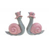 Figura csiga fiú/lány 6*3*8 cm rózsaszín