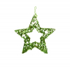 Csillag drót flitteres 15cm zöld