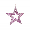 Csillag drót flitteres 40 cm pink
