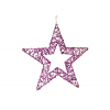 Csillag drót 40cm flitteres pink