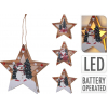 Csillag fa karácsonyi dekorral 16cm LEDes