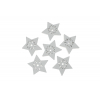 Csillag fa LV 5cm s/6 hópihe mintával fehér