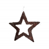 Csillag inda flitteres 75cm barna/piros