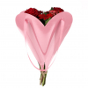Csokortartó szív alakú 35*33cm pink