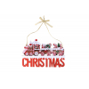 Dekor fa 18*11,5cm Christmas piros