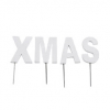 Dekor fa 8cm Xmas fehér