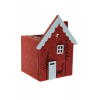 Dekor ház filc 14cm piros