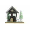 Dekor ház filc/fa 21cm fekete