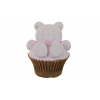 Figura maci gipsz 7 cm muffin papírban rózsaszín
