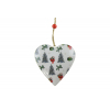 Dekor szív fém 8*1.2*8cm fehér
