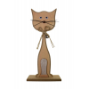 Figura cica fa masnis szívvel 21*14*6CM talpas barna