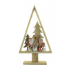 Dekoráció fa 27.5cm Xmas mikulás fenyő formában natúr/piros