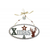 Dekoráció fa 31*30*0.8cm Xmas zöld/piros