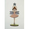 Figura balerina virággal fa  18*7.5*5CM talpas púder
