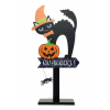 Dekoráció fa halloweeni macskás 23*6*45,5cm fekete