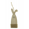 Figura nyúl akasztós fa 16*6*1.2CM  barna
