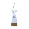 Figura nyúl akasztós fa 16*6*1.2CM  fehér