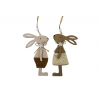 Figura nyúl akasztós fiú/lány  8.5*1*13.5CM natúr