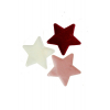 Dísz karácsonyi csillag forma plüss 9cm s/12 három szín mix