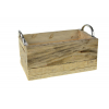 Doboz fa darabolt 25*15*15cm fém füllel natúr
