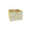 Doboz fa 12*12*8.5cm aprókockás bézs