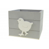 Doboz fa 12,5*12,5*10cm csibés szürke