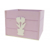 Doboz fa 12,5*12,5*10cm tulipános lila