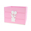 Doboz fa 12,5*12,5*10cm tulipános rózsaszín