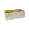 Doboz fa 24*12*8.5cm aprókockás bézs