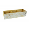 Doboz fa 35*12*8.5cm aprókockás bézs