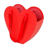 Doboz papír szív forma szatén fül piros