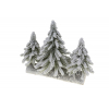 Fenyő PE 35X15X26CM fa talpon havas zöld