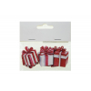 Figura ajándék fa 4cm s/6 piros/fehér