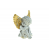 Figura Angyal cement 8.5x6x10cm szürke/arany