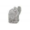 Figura angyal kő sírra borulva 11x6.5x12.5cm szürke