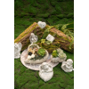 Figura angyal kő sírra borulva 11x6.5x12.5cm szürke
