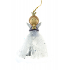Figura angyal poly 12cm akasztós szürke