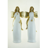 Figura angyal poly 7.5*4.5*19cm 2féle fehér/arany