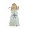 Figura angyal poly 8,8cm ezüst