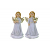 Figura angyal poly szívvel/csillaggal 5.5*5*11cm szürke