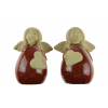 Figura angyal porcelán 8.2*6.5*11.5cm 2féle piros