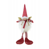 Figura angyal textil 18*12*48 cm LEDes lógólábú piros/fehér