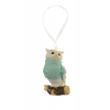 Figura bagoly poly 4,3*3,5*7,1cm pulcsis zöld/barna