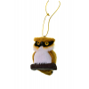 Figura bagoly textil 6x5x6cm barna