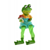 Figura béka poly 11cm ülő kék