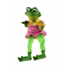 Figura béka poly 11cm ülő rózsaszín